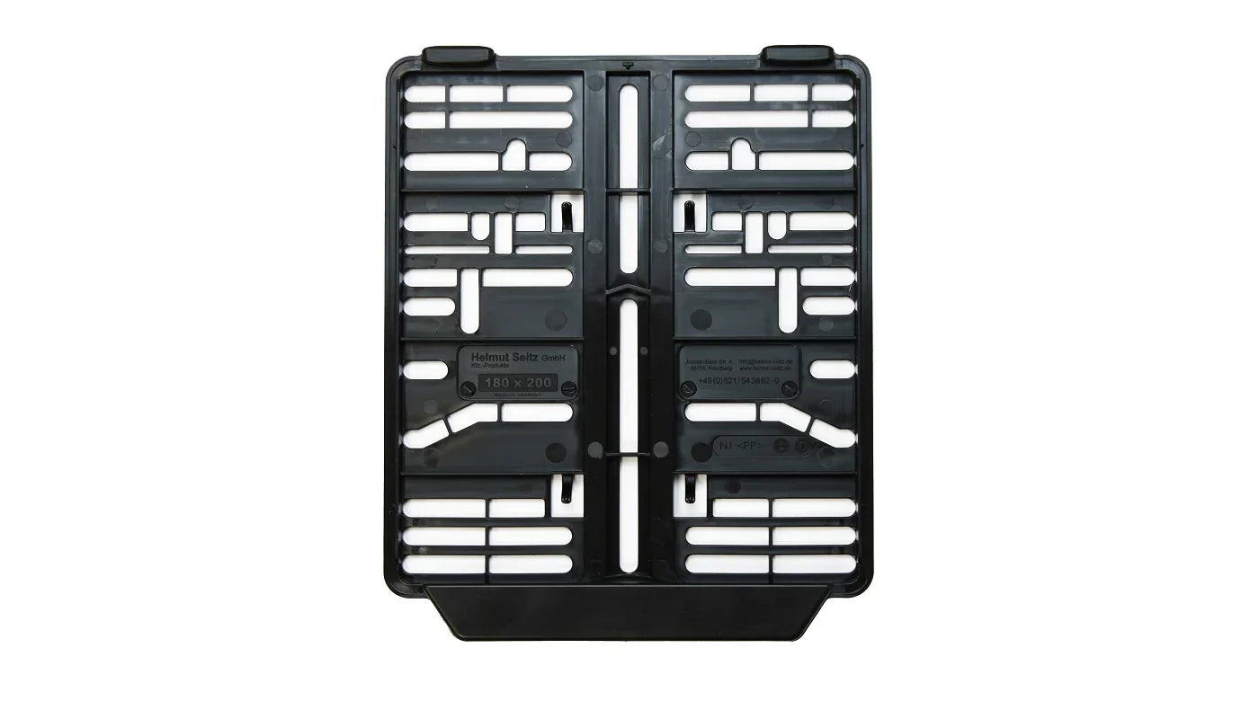 Kennzeichenhalter 180×200 mm – schwarz, ohne Werbung, sichere Montage - Direktschild.de