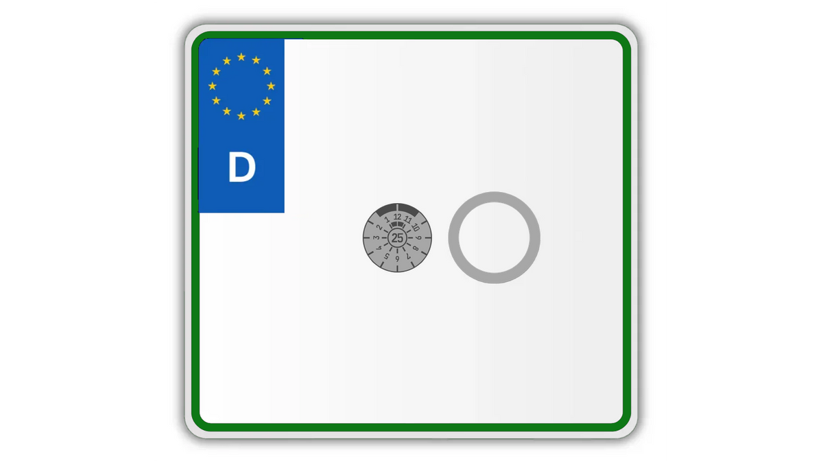 Grüne und rote Motorrad-Kennzeichen 180 × 200 oder 220 × 200 mm
