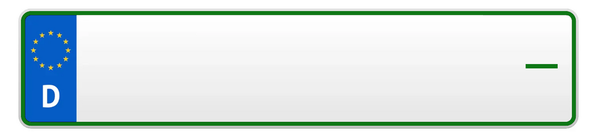 Grüne und rote Kfz-Kennzeichen 520 × 110 mm Saison